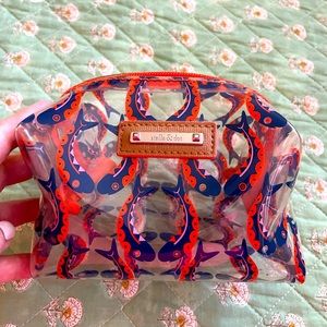 Clear cosmetic pouf bag